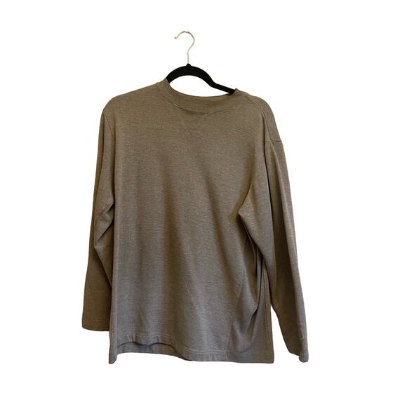 Vintage 1990s Express M tan long sleeve crewneck top cozy hiking cabincore - Picture 1 of 7